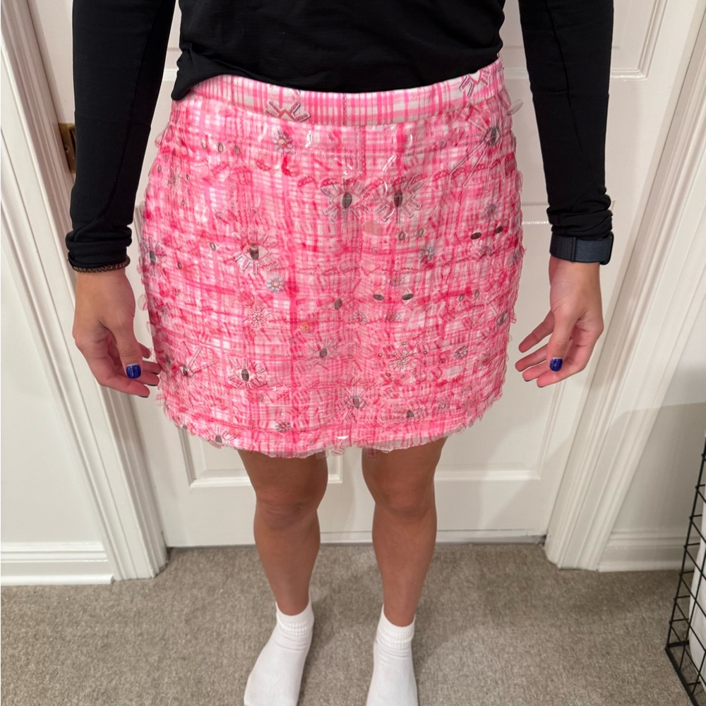 Pink Plaid Skirt